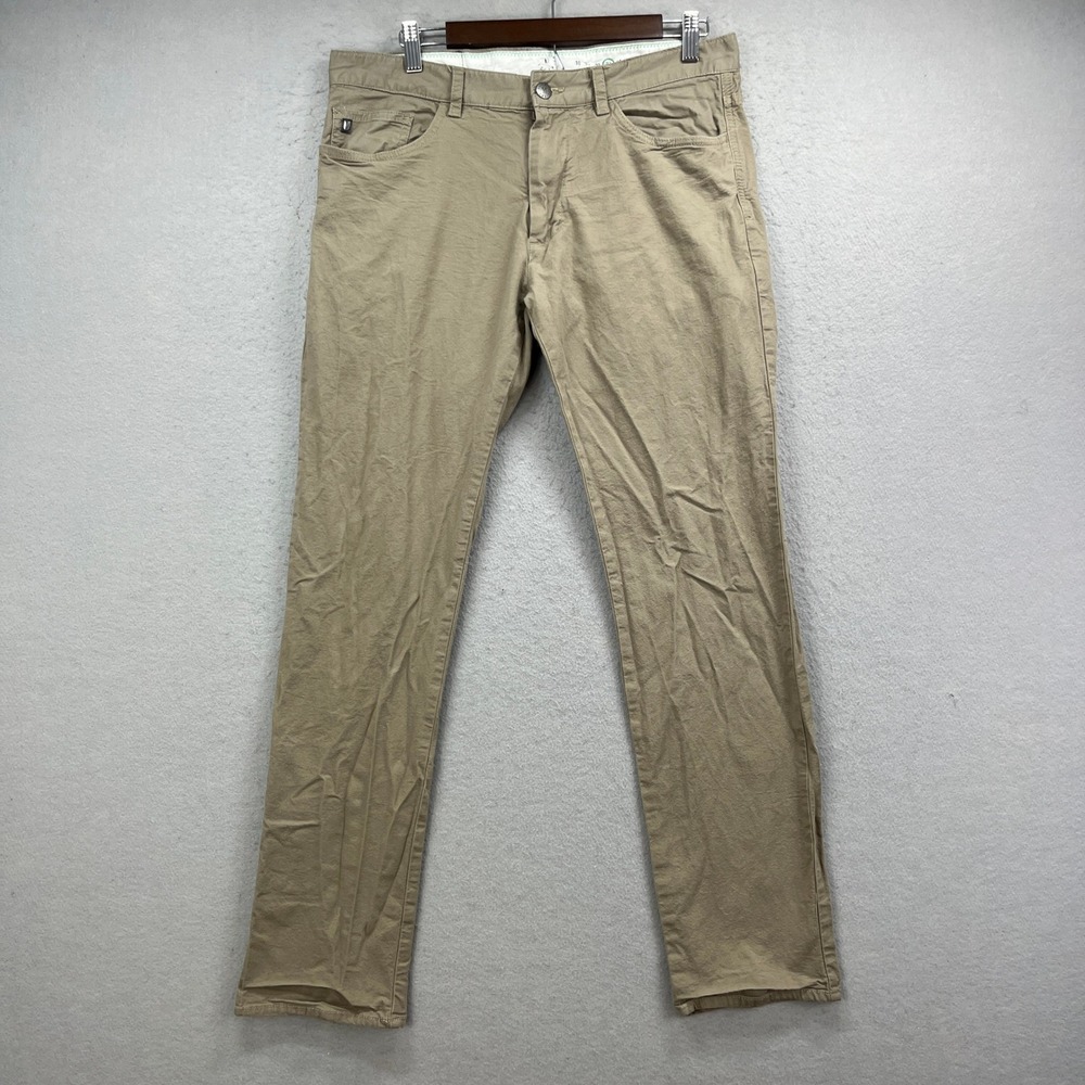 Linksoul Boardwalker Chino Pants Mens 33x30 Tan Khaki Stretch Golf Casual Preppy